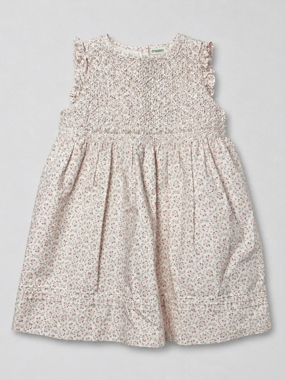 Gymboree pink smocked bodice floral cotton dress 6-12 months